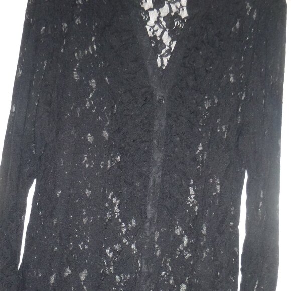 Style & Co Women’s Sheer, Black lace, Blouse - Picture 1 of 5